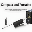 UHF Wireless Microphone System with Microphone Body-pack Transmitter and Receiver 6.35mm Plug with 3.5mm Adapter for Speaker