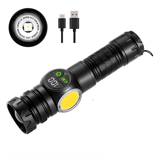 Rechargeable Flashlight COB + LED Torchlight