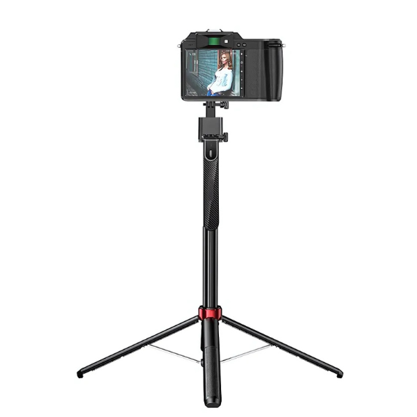 Automatic Face Tracking Selfie Stick with 1.8m Quadpod, Camera Mount, 360' Rotation, Gimbal Stablizer, AI Hand Gesture Recognition, AI Smart Follow Up (DYY04)