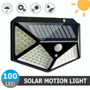 4 Sides Luminous 100 LED Solar Wall Lamp with Motion Sensor