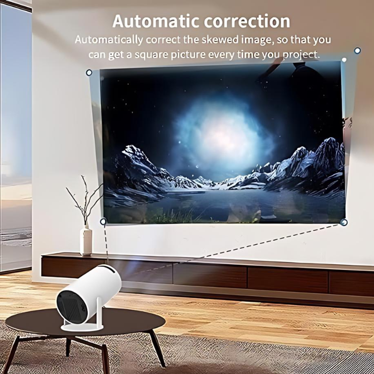 Portable Smart Projector 4K Full HD Home Projectors, Movie Projector Indoor with Hifi Speaker and Fast Connection, HD Portable Projector, Phone Projector with 180-Degree Rotating Stand