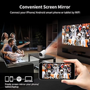 Portable Smart Projector 4K Full HD Home Projectors, Movie Projector Indoor with Hifi Speaker and Fast Connection, HD Portable Projector, Phone Projector with 180-Degree Rotating Stand