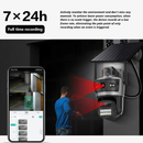 Dual-Lens WiFi Solar PTZ Security Camera, 24×7 Recording, 10X Zoom, Night Vision