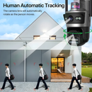 Dual-Lens WiFi Solar PTZ Security Camera, 24×7 Recording, 10X Zoom, Night Vision