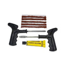 Tyre Puncture Repair Kit with Emergency Brown Puncher Seal Strips (T-Handle Plugger + Rubber Solution + 10 Seal Strips)