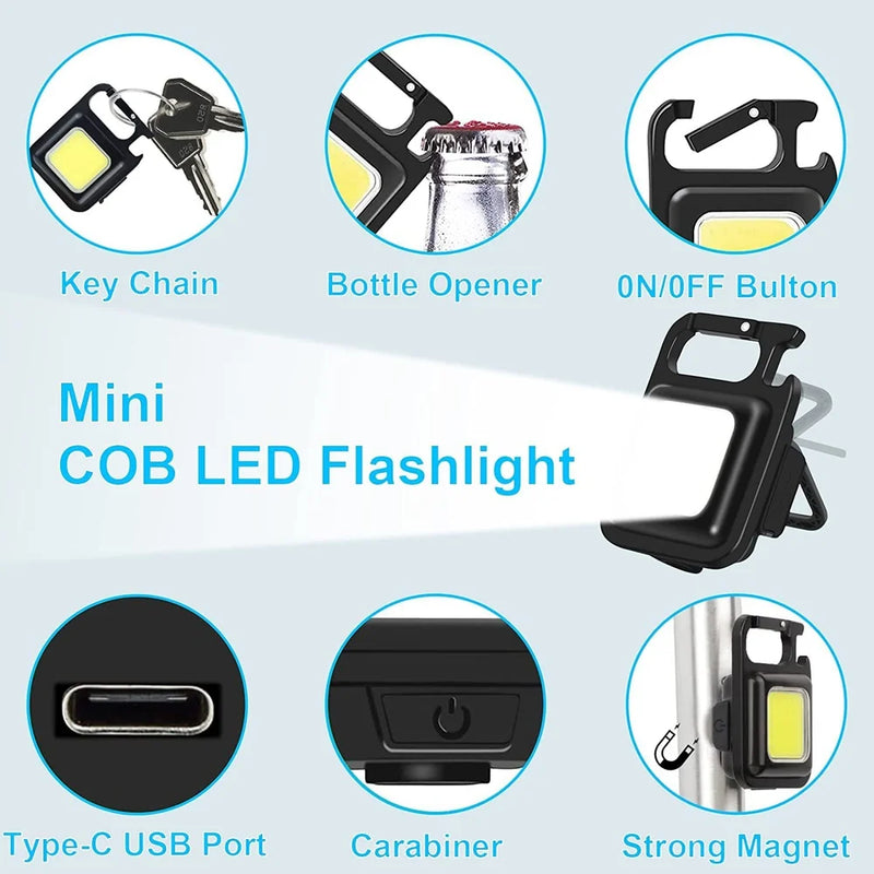 Mini Cob Powerful Mini COB LED flashlight, 500mAh rechargeable