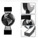 Floating Globe with LED Lights C Shape Magnetic Levitation Floating Globe World Map for Desk Decoration (Black-Silver)