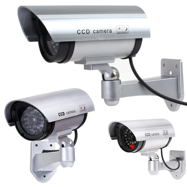 Dummy Security CCTV Bullet Camera with Flashing LED Light Indication,