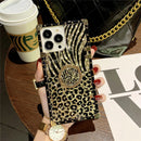 Gold Leopard iPhone Case with Ring iphone 14 plus case