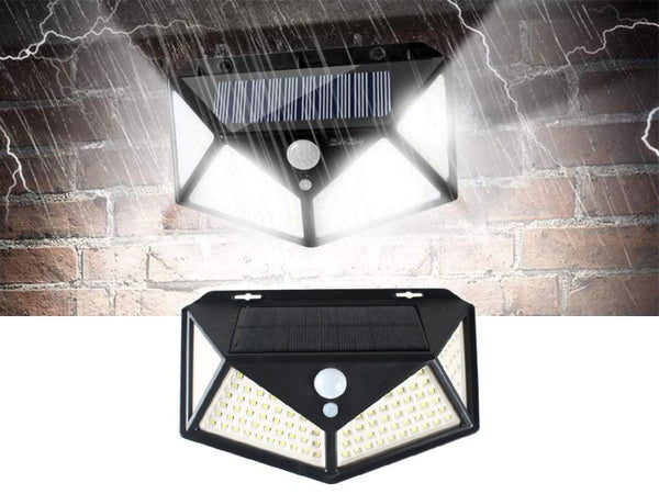 Waterproof 100 LED Solar Power PIR Motion Sensor Wall Light