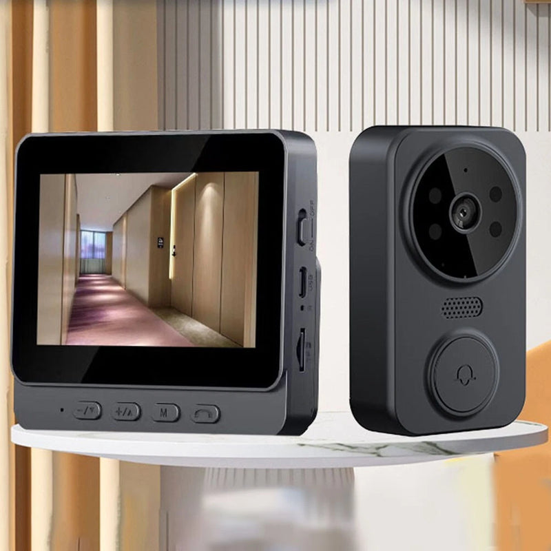 Wireless Video Doorbell Phone Security Camera With 4 3 Screen And HD Resolution