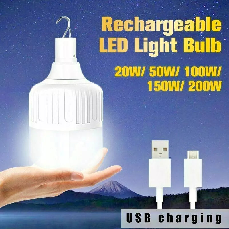 90W USB Rechargeable LED Light Bulb Lamp Garden Outdoor Emergency Handle,camping