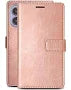 iPhone 16plus Compatible Case Cover With PU Flip Leather Wallet - Rose Gold