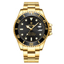 Tevise  Hot Style Luxury Water Ghost Stainless Steel Waterproof Luminous Automatic Mechanical Watch Men:gold