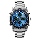 Digital  Men Fashion Quartz Luxury Stainless Steel Strap Watch