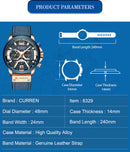 Luxury Chronograph Men Watches Leather Luxury Waterproof Sport Watch clock men curren Wristwatch