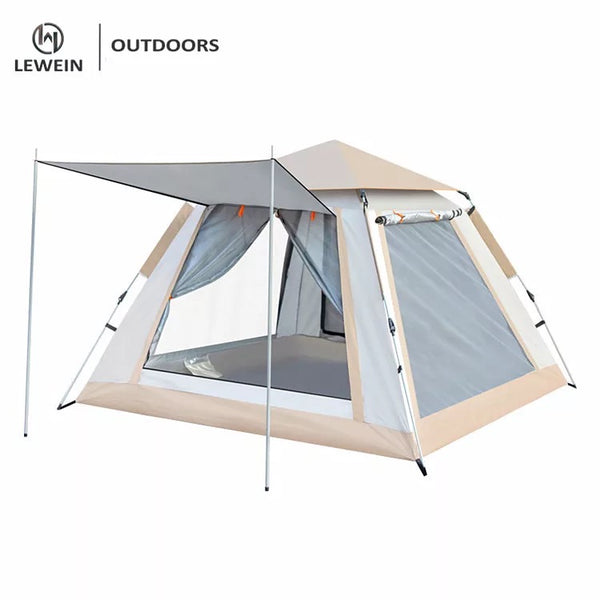 3-4 person glamping waterproof windproof automatic canvas outdoor camping tent