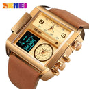 Luxury 3 Time Zone High Quality Watch-Gold