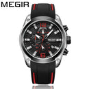 MEGIR Watch Men Waterproof  Military Luxury Sport Wristwatch Black