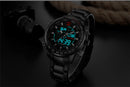 NAVIFORCE black fashion  Mens quartz watch best dual display Waterproof  sports wristwatch